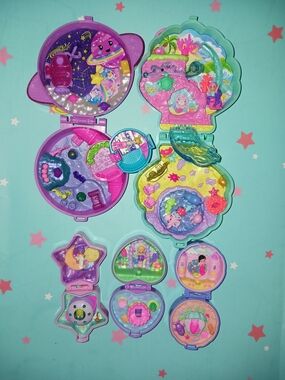 Lot Polly Pocket Keepsake Collection Mermaid Fairy Astronaut Space Compact 2025